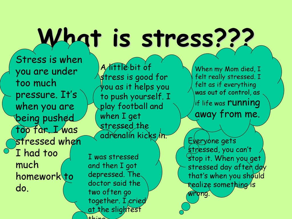 good stress examples